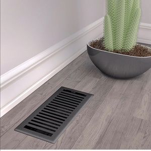 New Metal Vent Cover - Montezuma Decorative Floor Register, 4 x 12, Black Iron